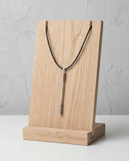 Carved Staff Pendant Necklace