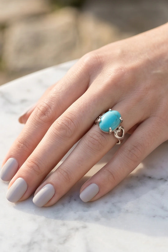 Celestial Heart Azure Turquoise Ring