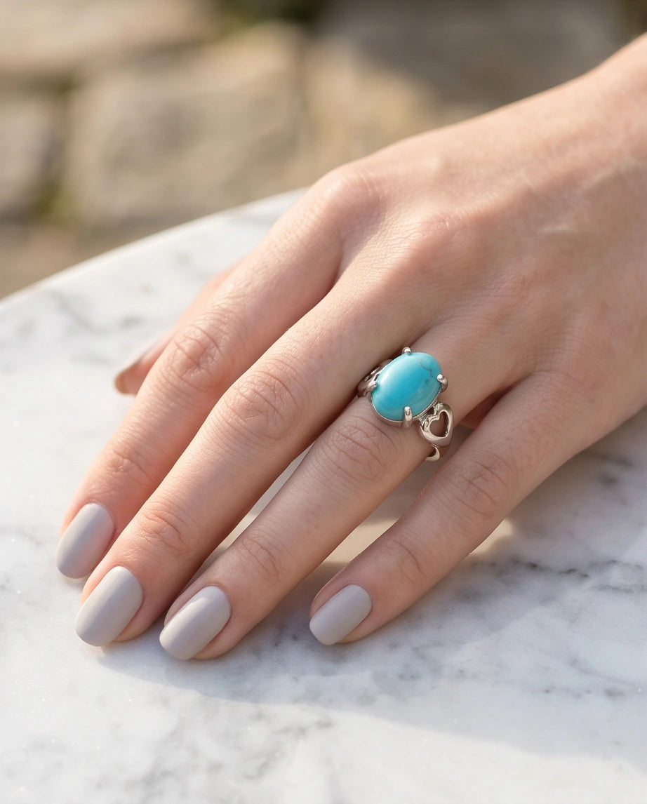 Celestial Heart Azure Turquoise Ring