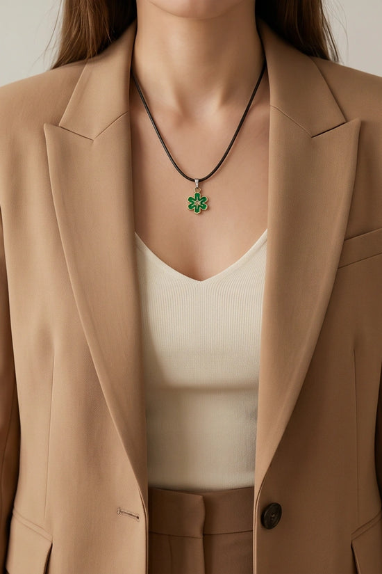 Gold and Green Honeybee Pendant Necklace