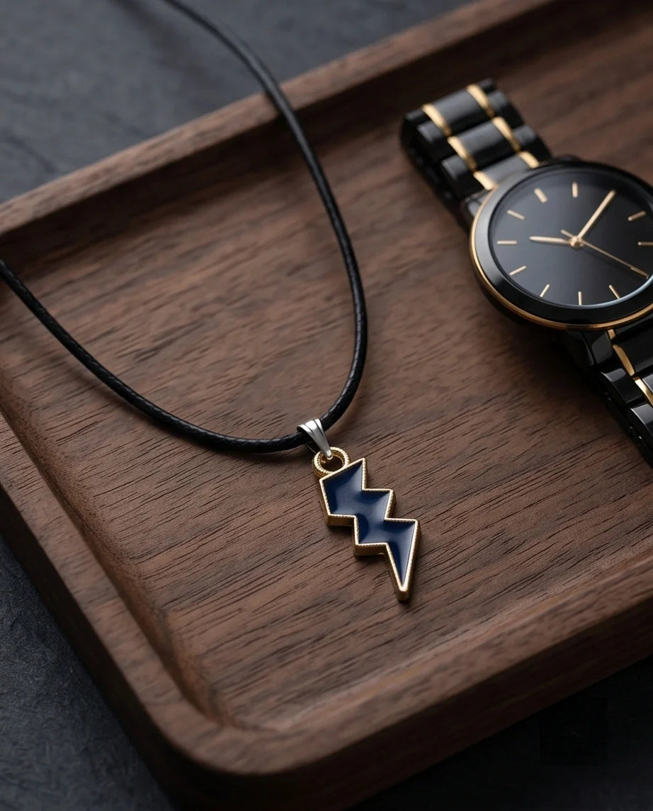 Midnight Lightning Bolt Pendant