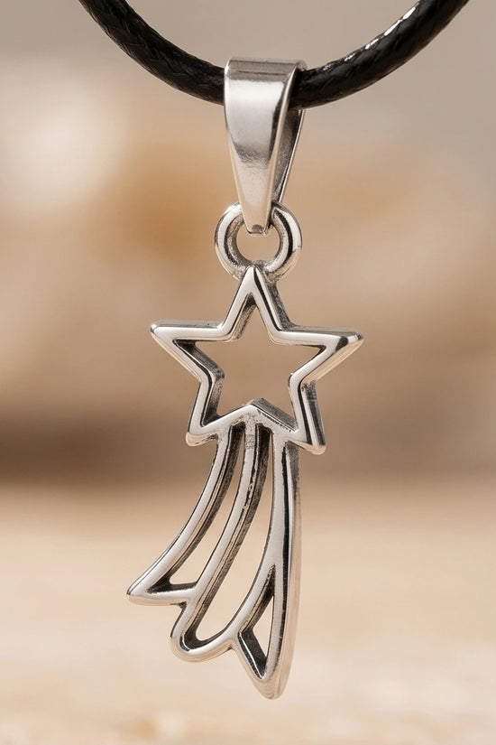 Silver Shooting Star Pendant Necklace