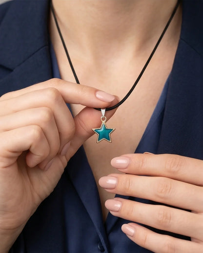 Teal Shimmer Star Pendant