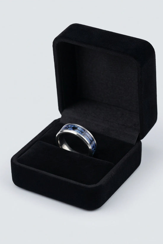 Purple Glitter Heartbeat Band Ring