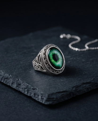 Celtic Eye Filigree Silver Ring