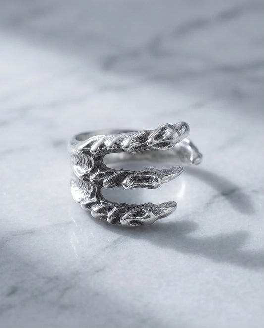 Gothic Dragon Claw Open Band Ring