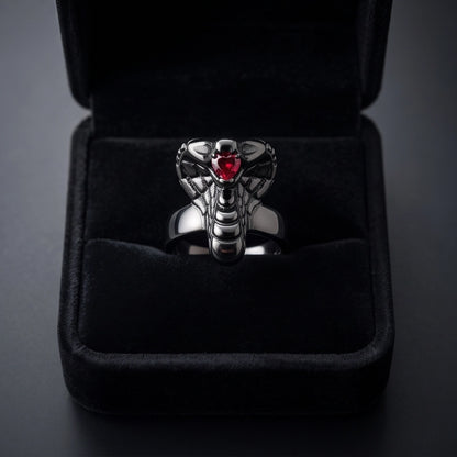 Ruby-Set Sculpted Cobra Ring
