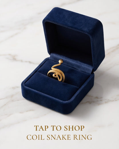Gold Textured Serpent Wrap Ring
