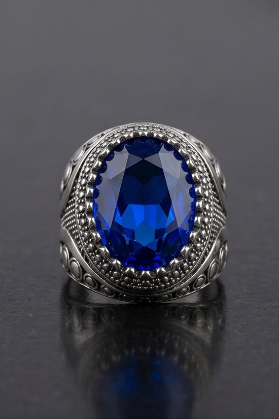 Imperial Cobalt Sapphire Signet Ring