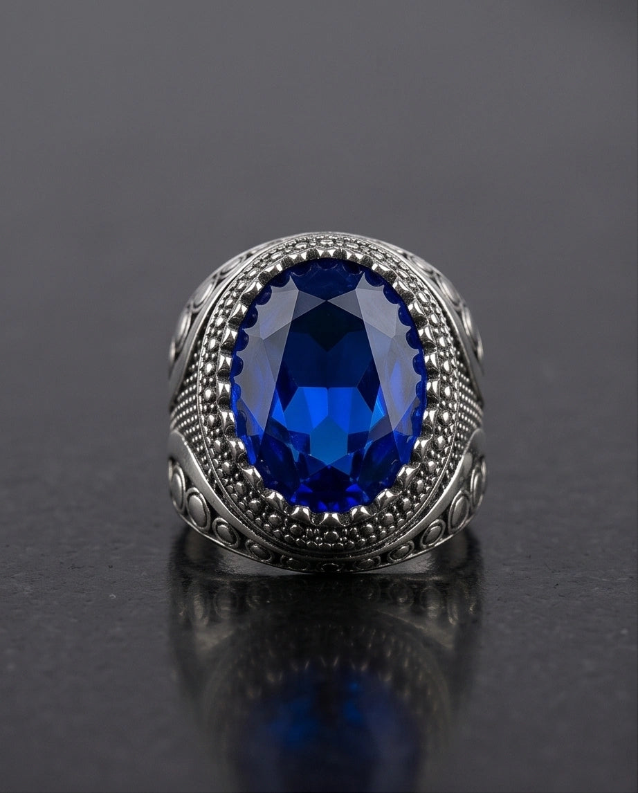Imperial Cobalt Sapphire Signet Ring