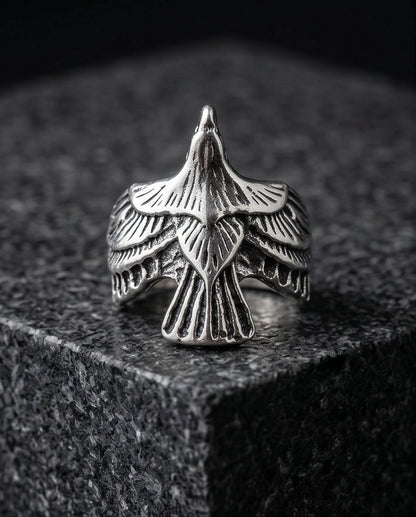 Oxidized Silver Soaring Eagle Sculpted Ring