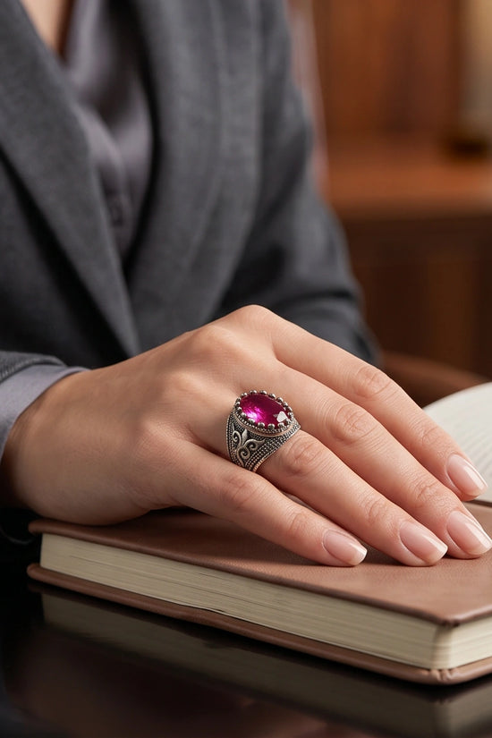 Imperial Magenta Royalty Signet Ring