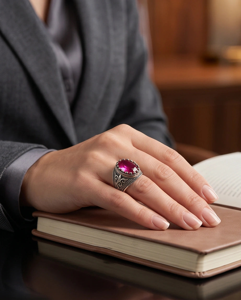 Imperial Magenta Royalty Signet Ring