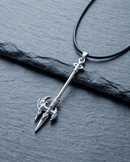Winged Halberd Spear Necklace