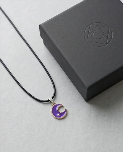 Celestial Purple Crescent Moon Pendant