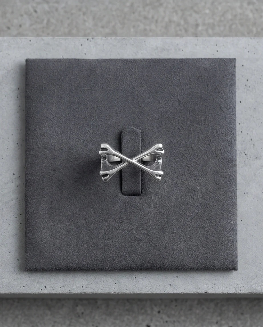 Gothic Sterling Silver Crossed Bones Ring