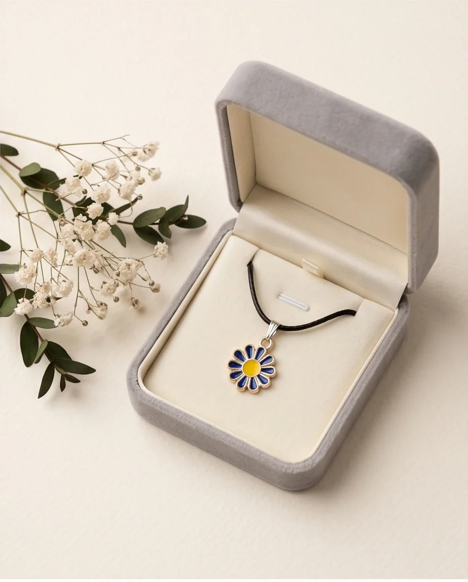 Midnight Blue Daisy Pendant