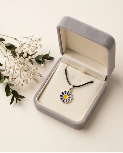 Midnight Blue Daisy Pendant