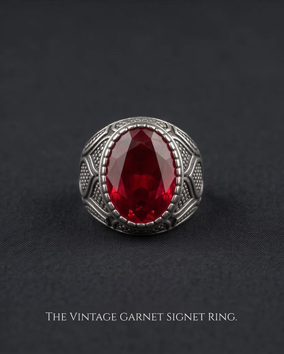 Ruby Gemstone Beaded Bezel Scale-Lattice Silver Ring