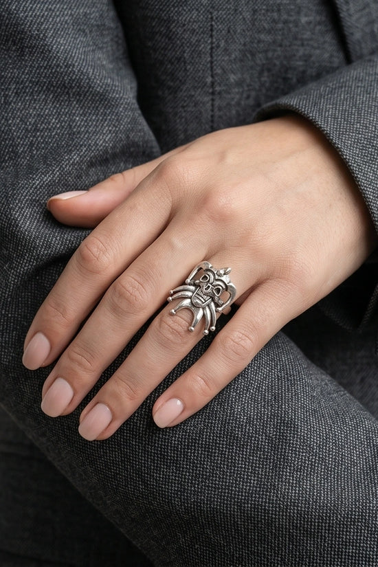 Gothic Sterling Silver Evil Jester Skull Ring