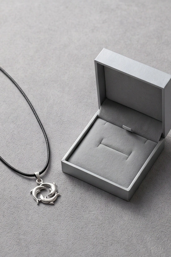 Silver Dolphin Circle Necklace