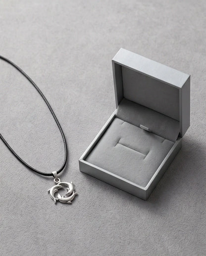 Silver Dolphin Circle Necklace