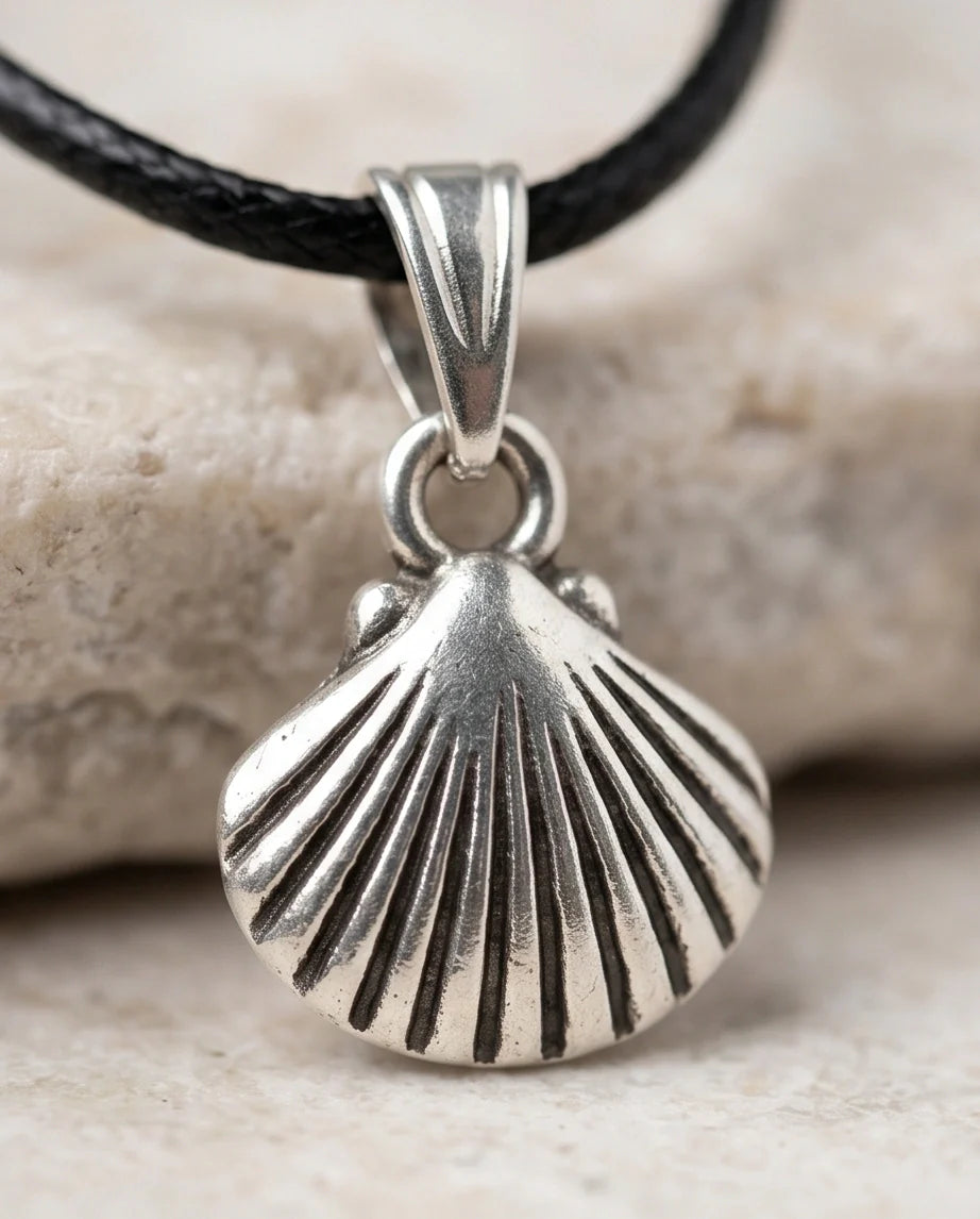 Silver Retro Seashell Pendant Necklace