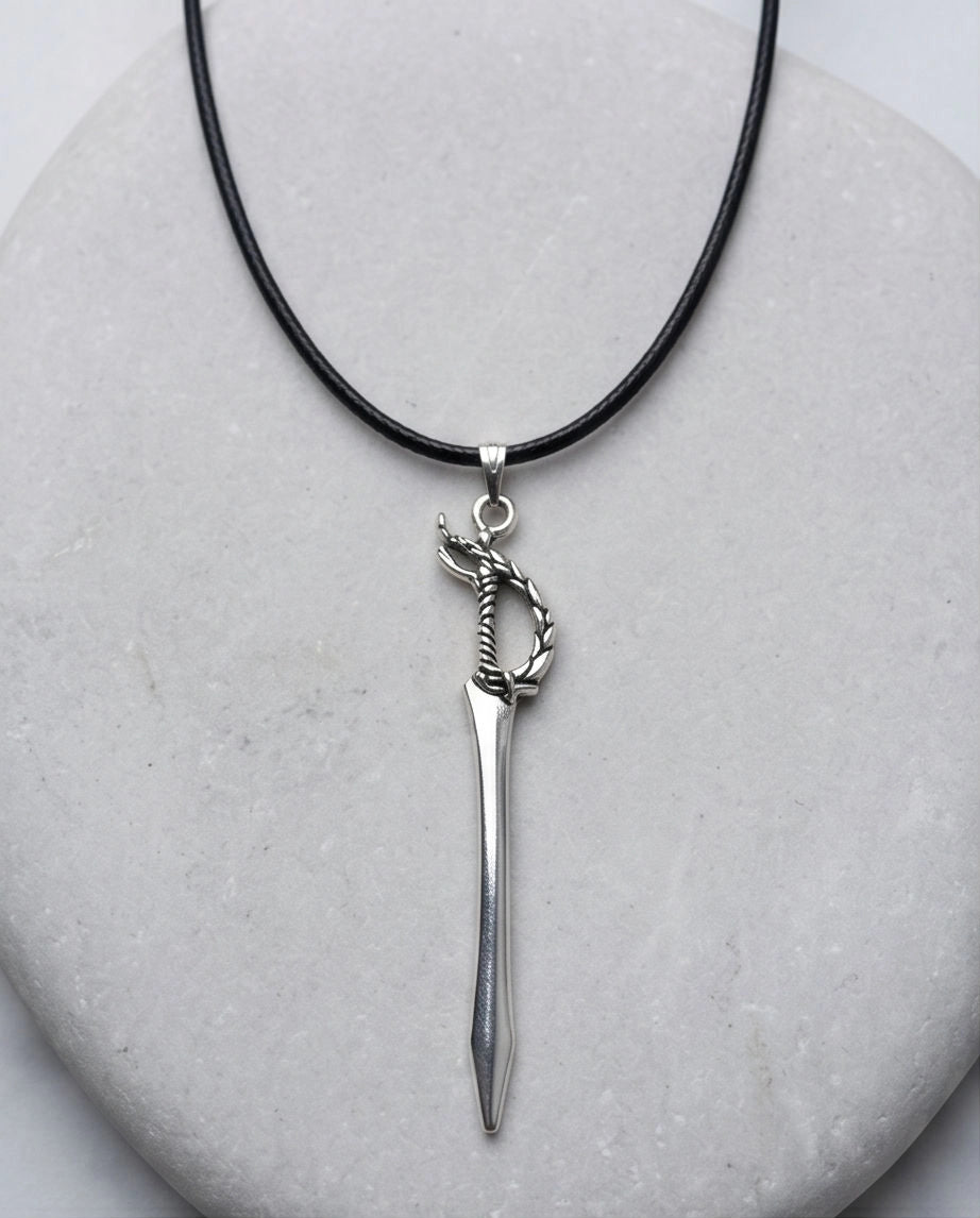 Silver Saber Pendant Necklace