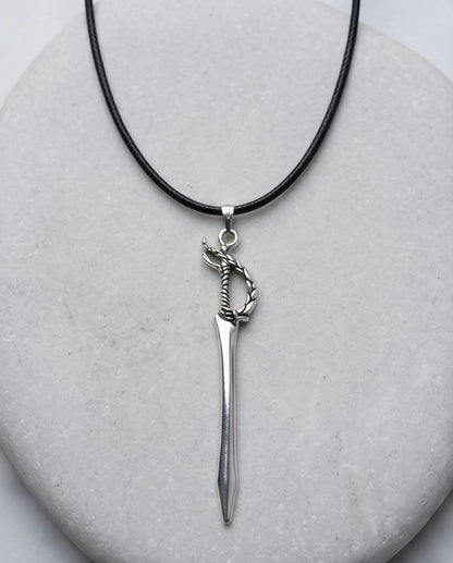 Silver Saber Pendant Necklace