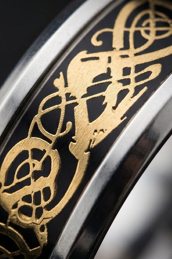 Gold Celtic Dragon Knot Band Ring