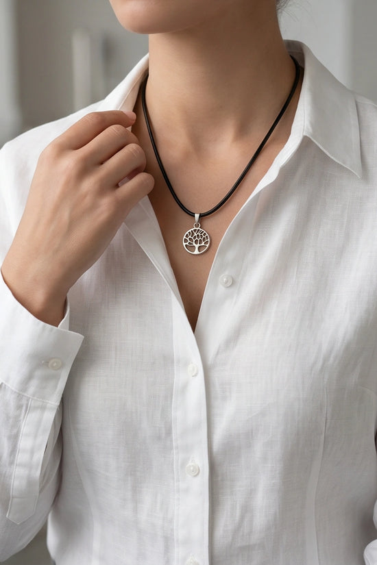 Silver Cutout Tree of Life Necklace