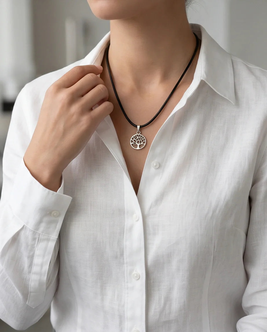 Silver Cutout Tree of Life Necklace