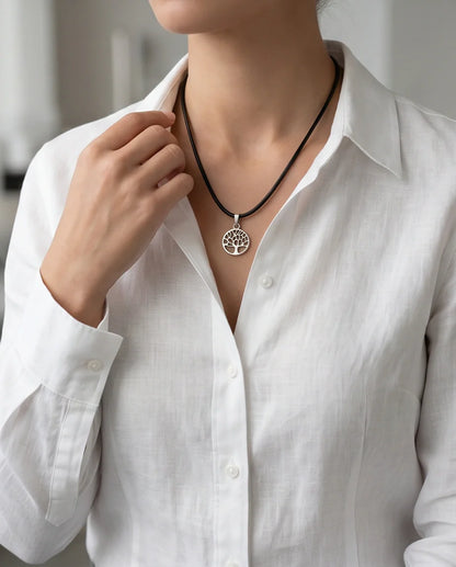 Silver Cutout Tree of Life Necklace