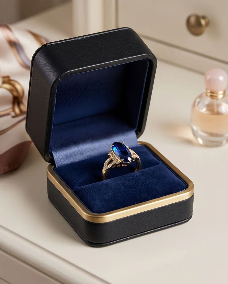 Gold Marquise Sapphire Vintage Ring