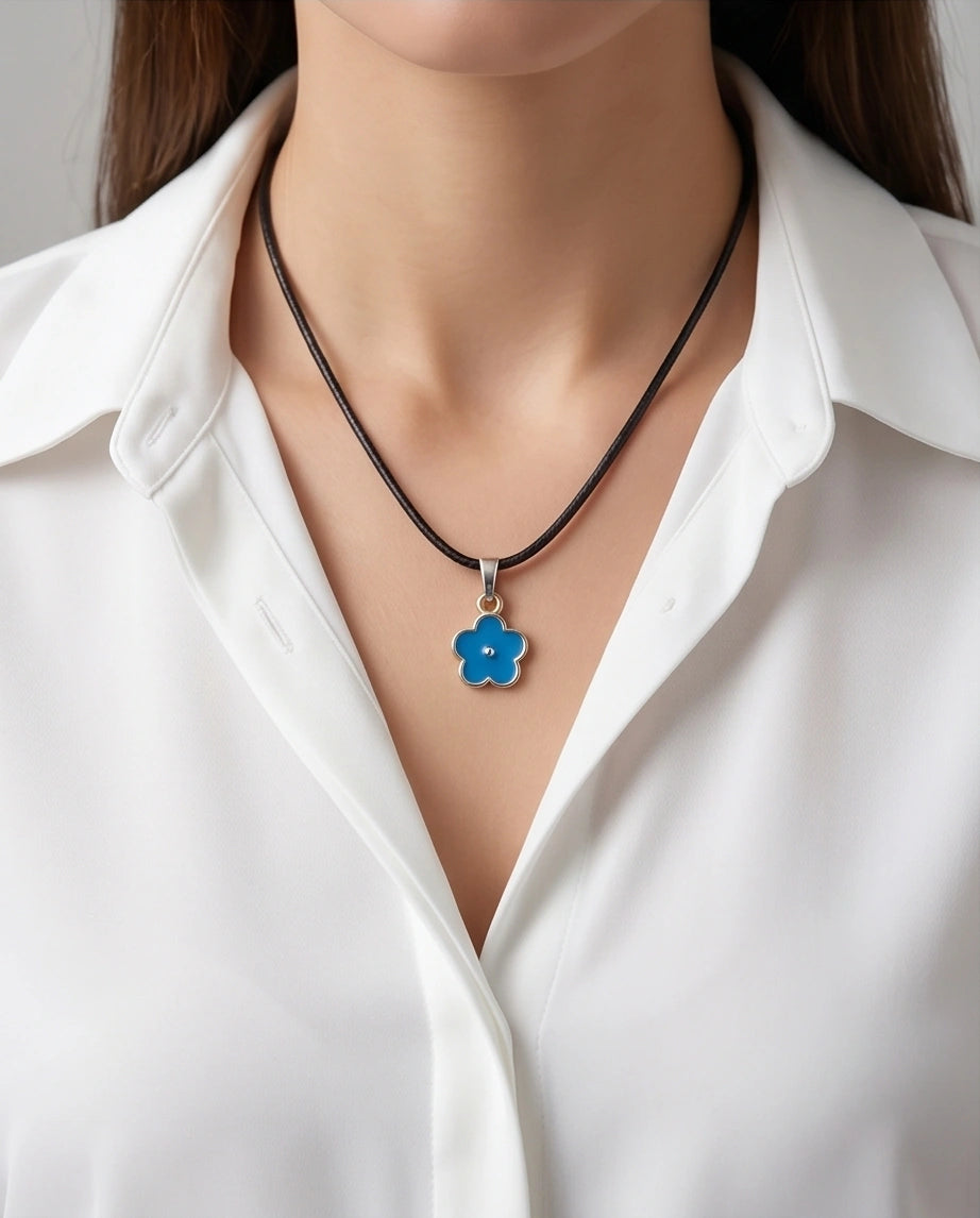 Sky Blue Forget-Me-Not Pendant