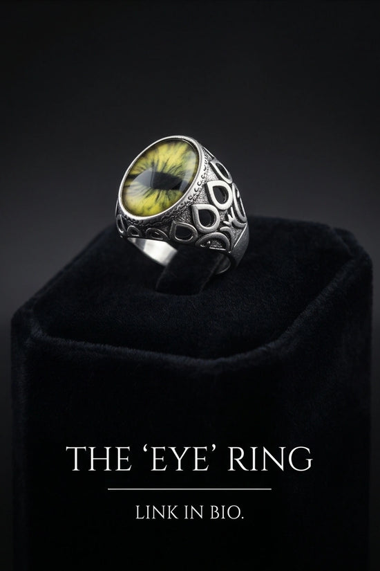 Vintage Sterling Silver Gothic Owl's Eye Statement Ring