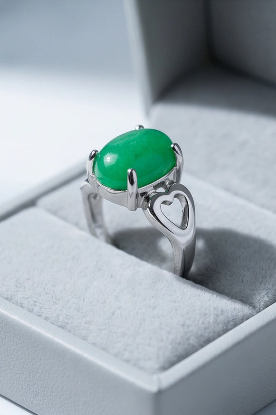 Imperial Heart Green Jade Ring