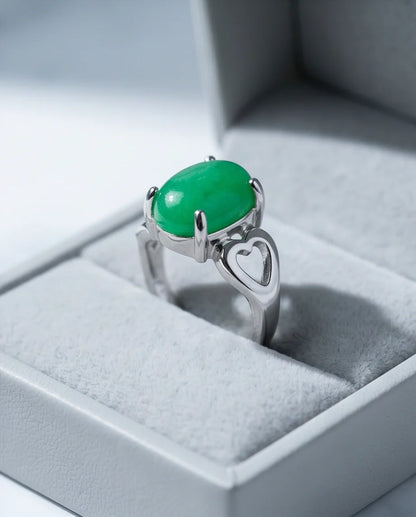 Imperial Heart Green Jade Ring