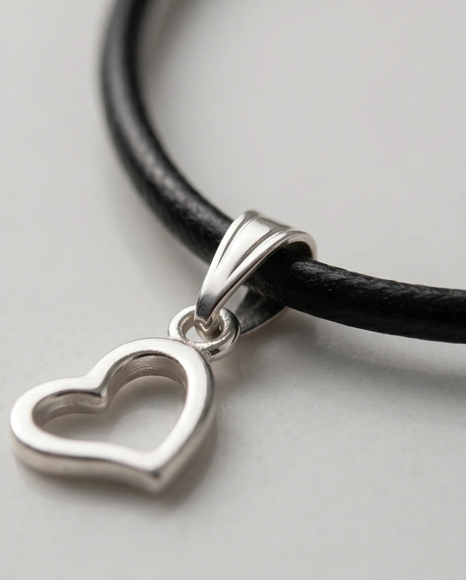 Silver Minimalist Open Heart Necklace