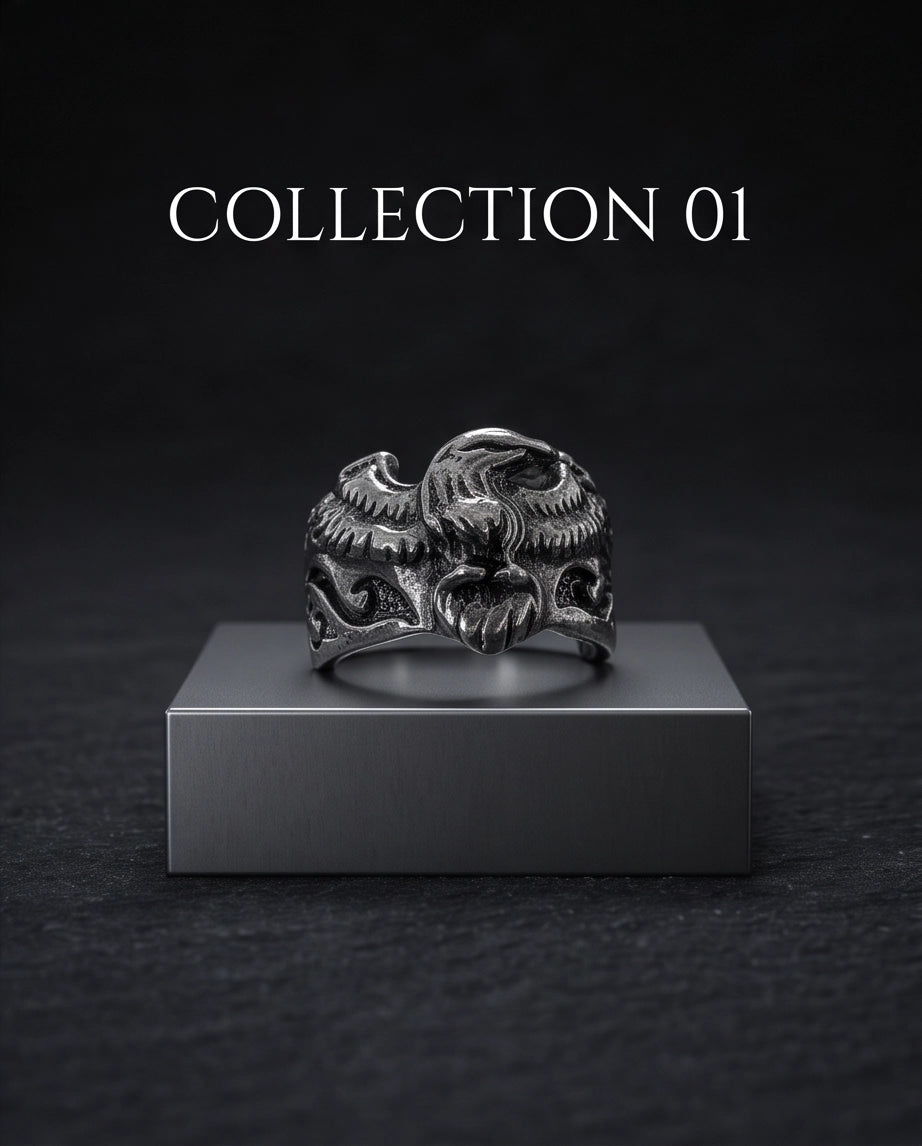 Majestic Winged Eagle Bas-Relief Silver Ring