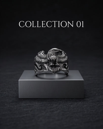 Majestic Winged Eagle Bas-Relief Silver Ring