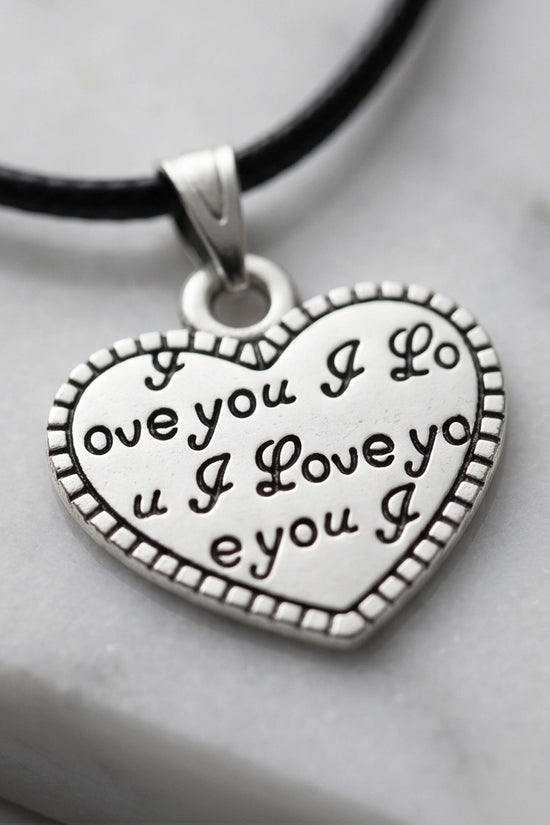 The Sweet Confession: Engraved Heart "I Love You" Pendant Necklace