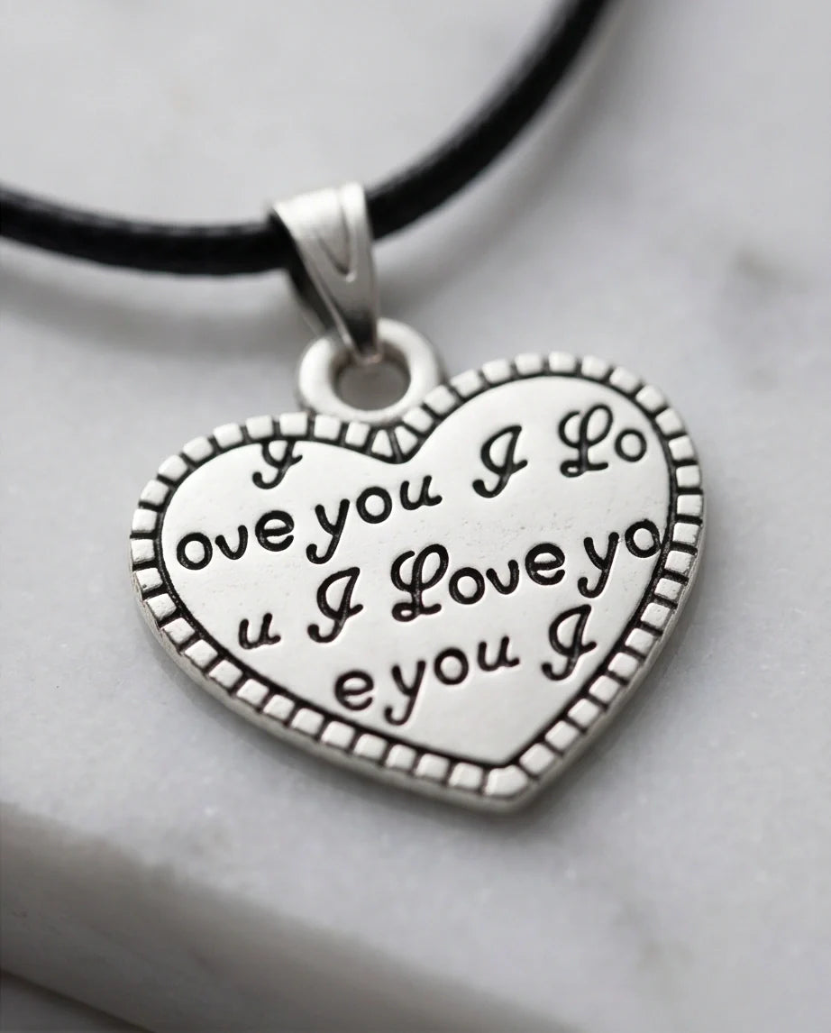 The Sweet Confession: Engraved Heart "I Love You" Pendant Necklace