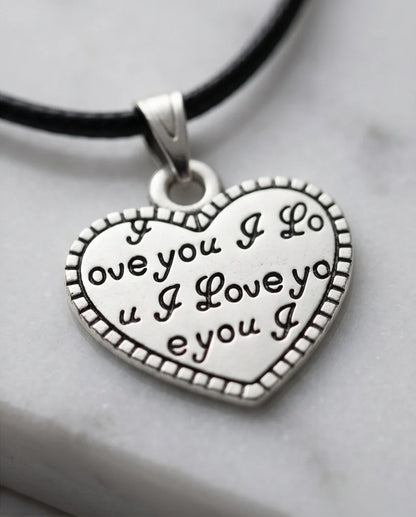 The Sweet Confession: Engraved Heart "I Love You" Pendant Necklace