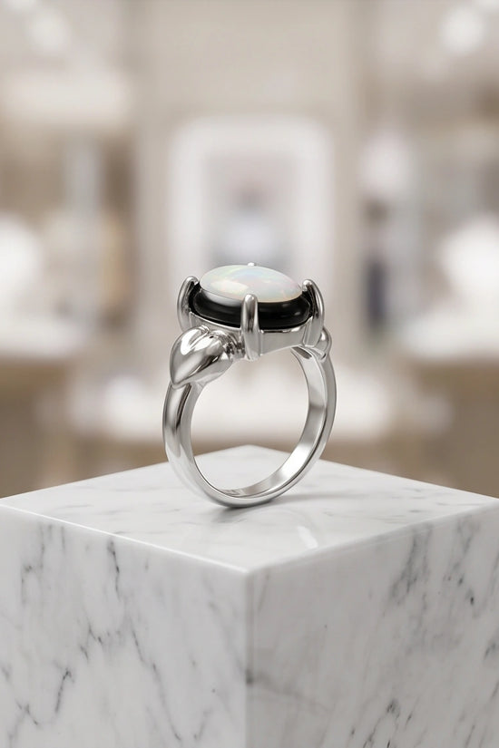 Iridescent Eclipse Statement Ring