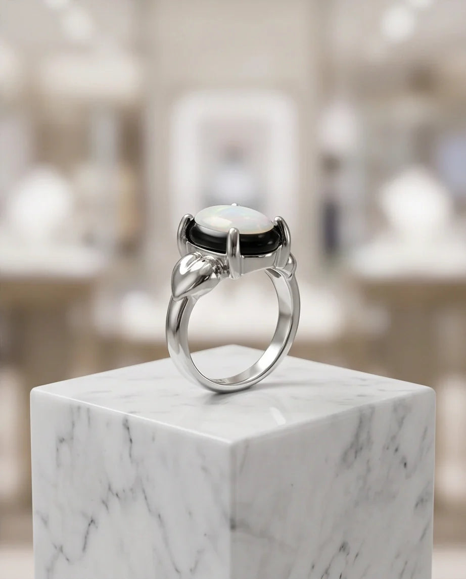 Iridescent Eclipse Statement Ring