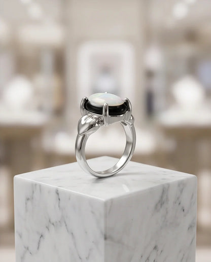 Iridescent Eclipse Statement Ring