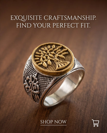 Yggdrasil Tree of Life Two-Tone Signet Ring