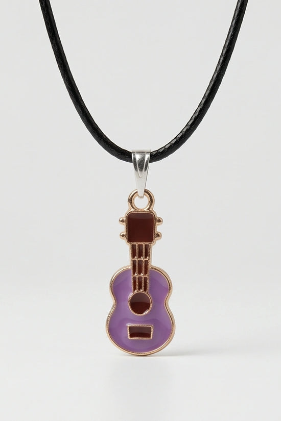 Gold and Purple Acoustic Guitar Necklace