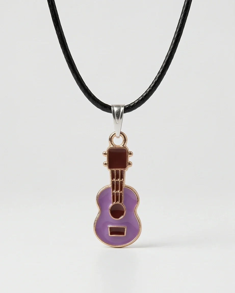 Gold and Purple Acoustic Guitar Necklace